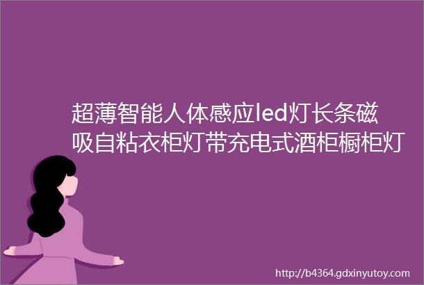 超薄智能人体感应led灯长条磁吸自粘衣柜灯带充电式酒柜橱柜灯条充电式侧发光柔光款橱柜灯感应衣柜灯三档